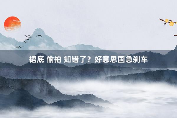 裙底 偷拍 知错了？好意思国急刹车