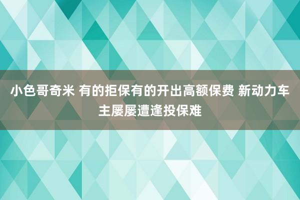 小色哥奇米 有的拒保有的开出高额保费 新动力车主屡屡遭逢投保难