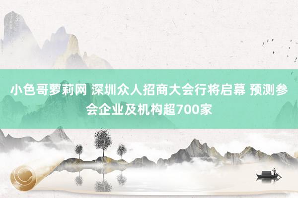 小色哥萝莉网 深圳众人招商大会行将启幕 预测参会企业及机构超700家