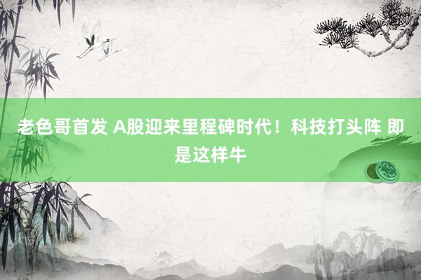 老色哥首发 A股迎来里程碑时代！科技打头阵 即是这样牛