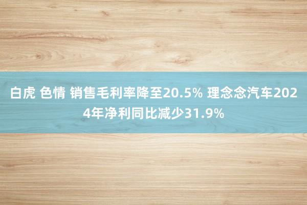 白虎 色情 销售毛利率降至20.5% 理念念汽车2024年净利同比减少31.9%